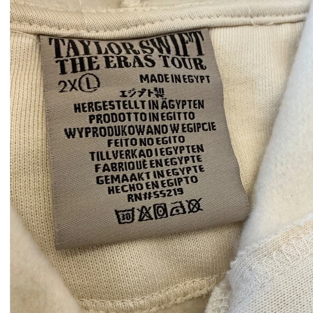 Taylor Swift The Eras Tour Cream Hoodie 2XL Official Merch Oversized Sweatshirt - Picture 3 of 10